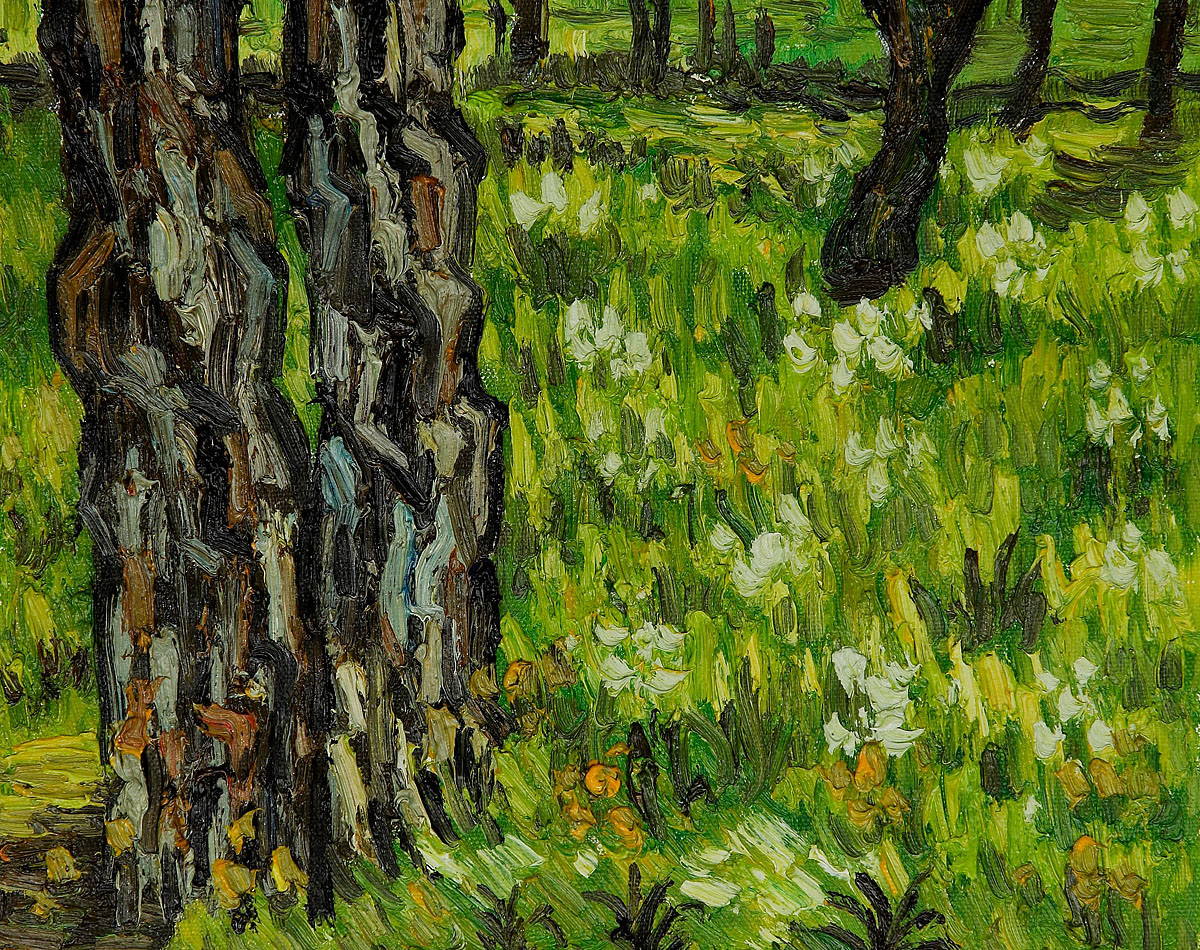 Pine Trees and Dandelions in the Garden of St. Paul Hospital - Van Gogh Painting On Canvas